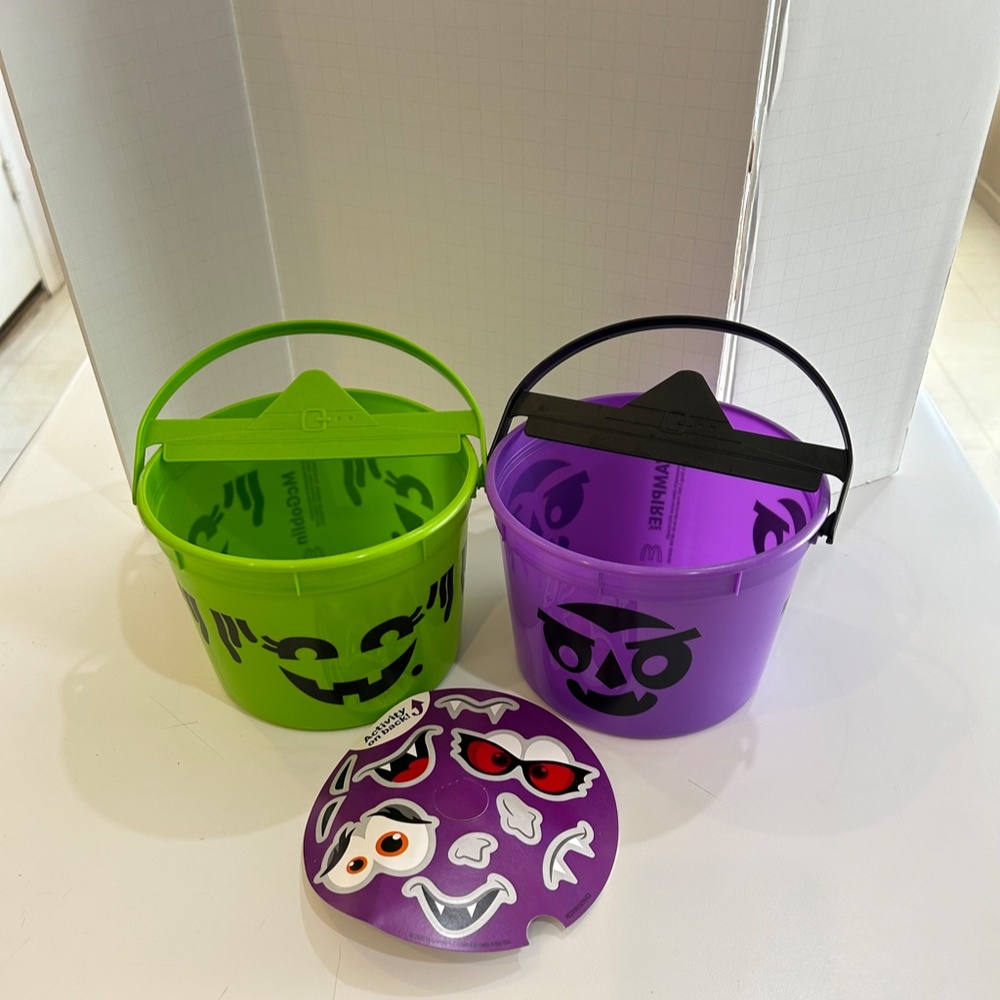 Two (Set of 2) McDonald's Collectible Halloween Buckets (2022 and 2023)